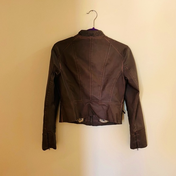Faux leather bomber style jacket. - Picture 2 of 4
